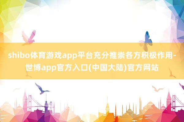 shibo体育游戏app平台充分推崇各方积极作用-世博app官方入口(中国大陆)官方网站