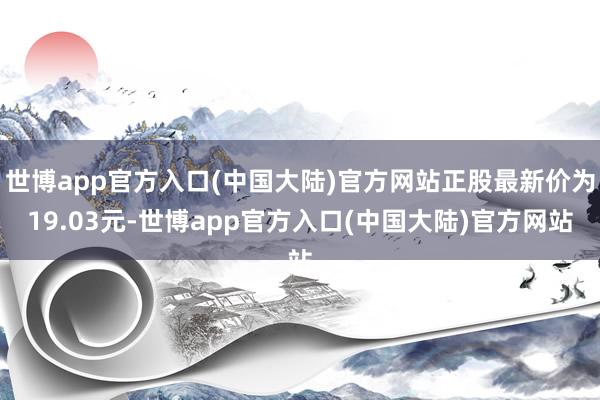 世博app官方入口(中国大陆)官方网站正股最新价为19.03元-世博app官方入口(中国大陆)官方网站