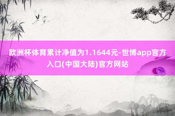 欧洲杯体育累计净值为1.1644元-世博app官方入口(中国大陆)官方网站